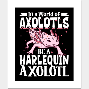 Be a Harlequin Axolotl Posters and Art